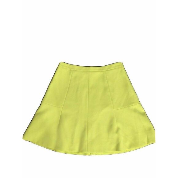 J Crew Solid Chatreuse Yellow Green Mini Skirt - Picture 1 of 7